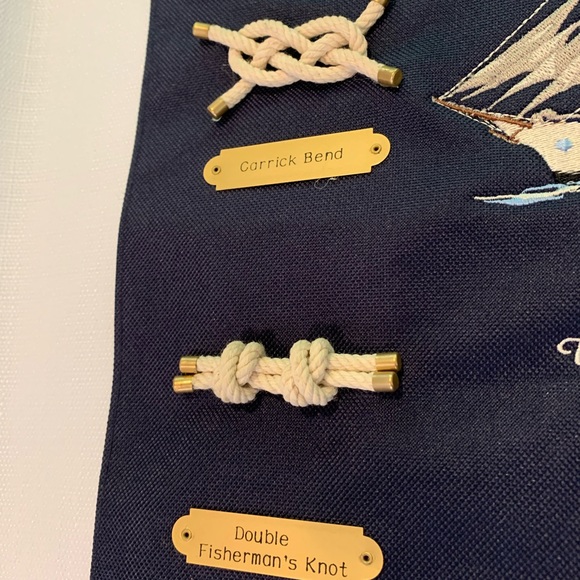 Vtg Coast Guard Nautical tie Knot Chart Banner Canvas - Picture 4 of 15